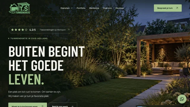 Websitevoorbeeld Tuinrenovatie TS